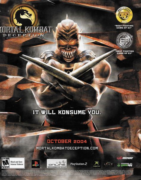 Mortal Kombat: Deception Game Poster Design, Video Game Magazines, Retro Games Poster, Gaming Magazines, Game Ads, Gaming Poster, Vintage Video, Retro Gaming Art, Gaming Posters