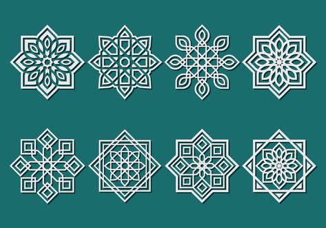 Islamic Ornament Vector. Choose from thousands of free vectors, clip art designs, icons, and illustrations created by artists worldwide! Arabian Pattern, Islamic Design Pattern, Islamic Ornament, Konst Designs, Motif Arabesque, Islamic Motifs, Ornament Vector, Vector Art Design, Geometric Pattern Art