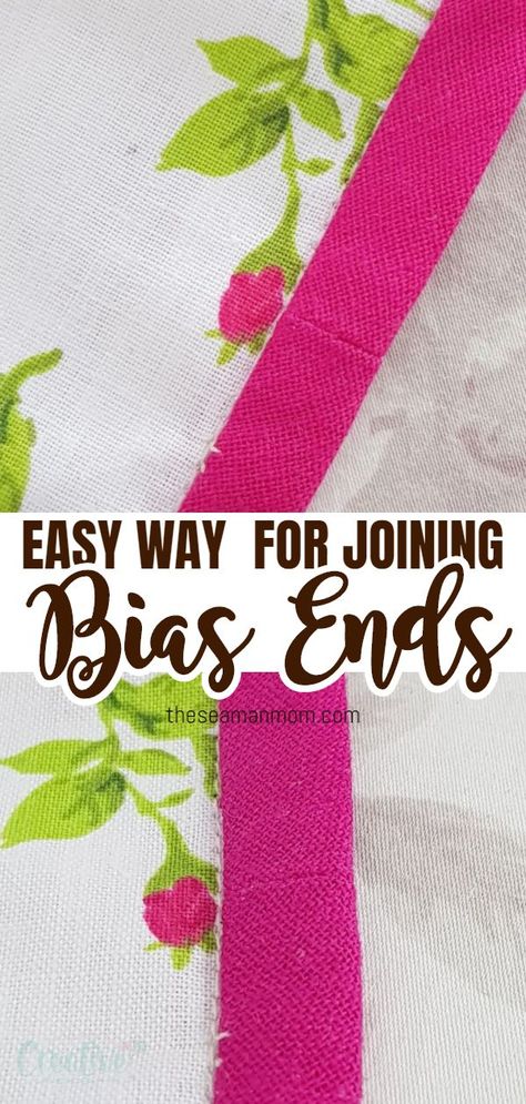 How To Join Binding Ends, How To Connect Bias Tape Ends, Joining Bias Tape Ends, How To Join Bias Tape Ends, Connecting Binding Ends The Easy Way, How To Join Binding Ends Quilts, Join Binding Ends, Bookmarks Fabric, Bias Tape Tutorial