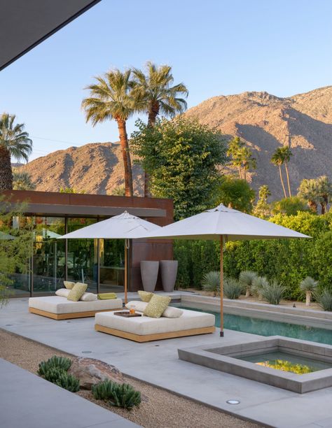 Palm Springs Oasis - Midcentury - Pool - Other - by Zeterre Landscape Architecture | Houzz Landscape Architecture, Elegant Pool, Pool Bed, Modern Shapes, Palm Springs California, Nordic Modern, Summer Decor, Palm Springs, Decor Inspiration