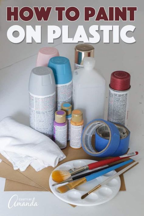 painting on plastic supplies Upcycling, Painting Plastic Bins, Painting Plastic Furniture, Acrylic Paint On Plastic, Paint For Plastic, How To Paint Plastic, Paint On Plastic, Plastic Container Crafts, Plastic Outdoor Furniture