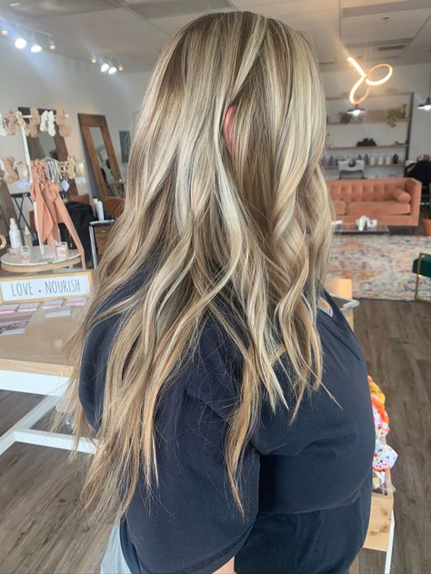 Highlights B Hair Blonde, Toffee Blonde Balayage, Blonde Highlights By Hair Pattern, Fall Dimensional Blonde, Chunky Low Lights On Blonde Hair, Multi Tone Blonde Hair, Blonde Hair By Hair Pattern, Blonde Hair W Low Lights, Multi Dimensional Blonde Highlights