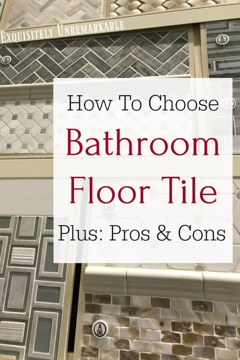 How To Choose Bathroom Floor Tile. Wood tile, ceramic tile, porcelain tile, glass and marble. How do you pick and what should you consider before buying tile...check it out. Bathroom Tile Ideas For Shower And Floor, Bathroom Floor Tile With Dark Cabinets, Nonslip Bathroom Floor Tiles, Best Bathroom Flooring Tile Lowe's, Small Bathroom With Patterned Tile Floor, Bathroom With Same Floor And Shower Tile, Best Tiles For Bathroom Floor, Classic Shower Floor Tile, Bathroom With Wood Tile Floor Interior Design