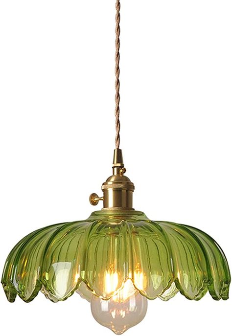 Green Pendant Light, Industrial Pendant Lamps, Lustre Vintage, Green Lamp Shade, Luminaire Vintage, Brass Light Fixture, Plug In Pendant Light, Glass Light Fixture, Hanging Ceiling Lamps