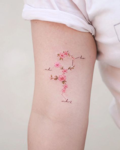 Tattoo Inspiration, Serotonin Tattoo, Structural Formula, Dragons Tattoo, Molecule Tattoo, Bauch Tattoos, Beautiful Flower Tattoos, Inspiration Tattoos, Delicate Tattoo