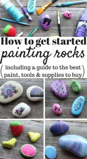 How to get started painting rocks (including a guide to the best paint, brushes, dotting tools, supplies and more!) Beginning Rock Painting, How To Paint On Rocks, Painting Rocks Ideas Easy, How To Paint Rocks, Rock Painting Supplies, Painting Stones, Dotting Tools, Paint Rocks, Rock Painting Tutorial