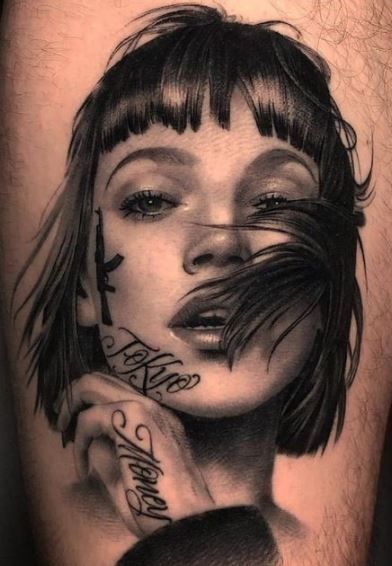 Mujeres Tattoo, Girl Face Tattoo, Clever Tattoos, Face Tattoos, Boy Tattoos, Custom Tattoo Design, Realism Tattoo, Grey Tattoo, 문신 디자인