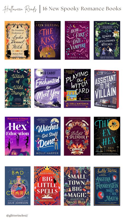 16 New Spooky Romance Books for Halloween - Novels to Read the October Spooky Season - GLITTERINC.COM Halloween Book Recommendations, Spooky Romance Books, Books To Read For Halloween, Best Halloween Books For Adults, Cozy Halloween Books, Spooky Season Books, Cozy Books To Read, Halloween Romance Books, Books For Autumn