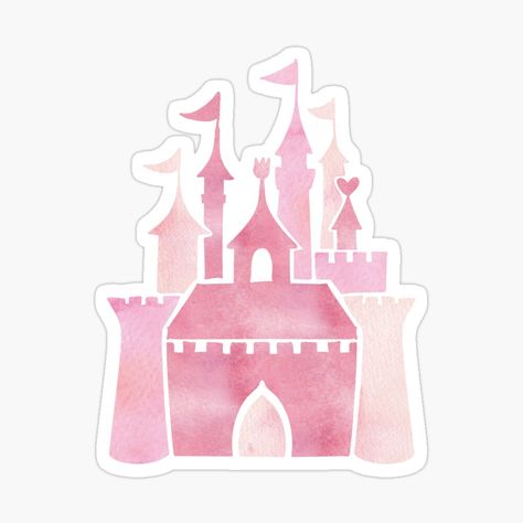 Get my art printed on awesome products. Support me at Redbubble #RBandME: https://www.redbubble.com/i/sticker/Pink-princess-castle-by-savanamms6/47014807.EJUG5?asc=u Disney Princess Castle Printable, Princess Stickers Printable, Fairy Tale Castle, Disney Princess Castle, Princess Sticker, Work Stickers, Pink Castle, Cake Banner, Happy Birthday Template