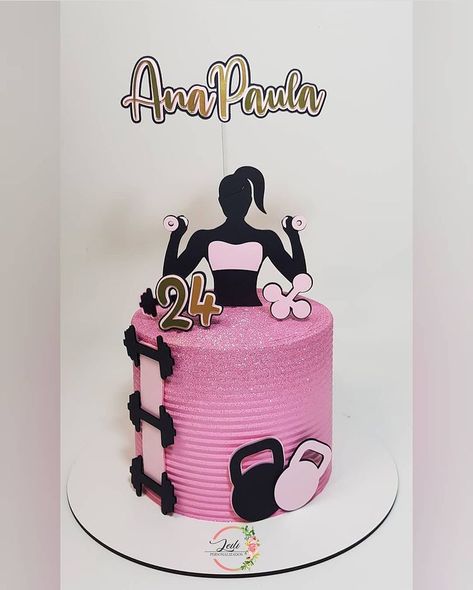 Bolo Academia, Bolo Crossfit, Fitness Cake, Gym Cake, Bolo Fit, Cake Drawing, Newborn Fashion, Magic Cake, Rose Cake