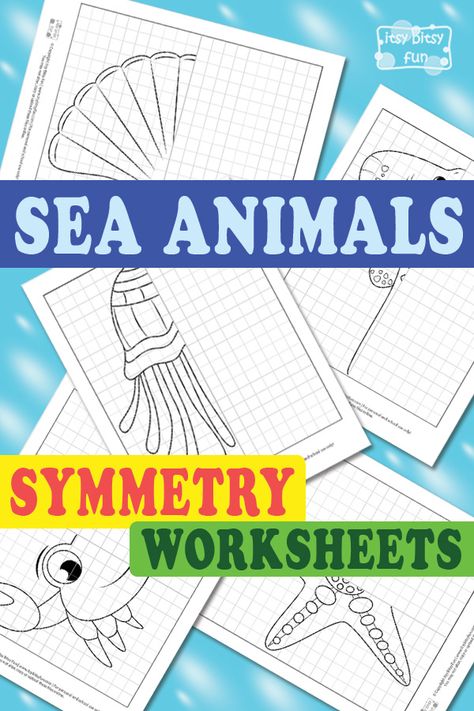 Picture Crafts, Drawing Worksheets, Symmetry Activities, Symmetry Worksheets, Symmetry Drawing, Free Educational Printables, Kids Animals, Symmetry Art, Animal Worksheets