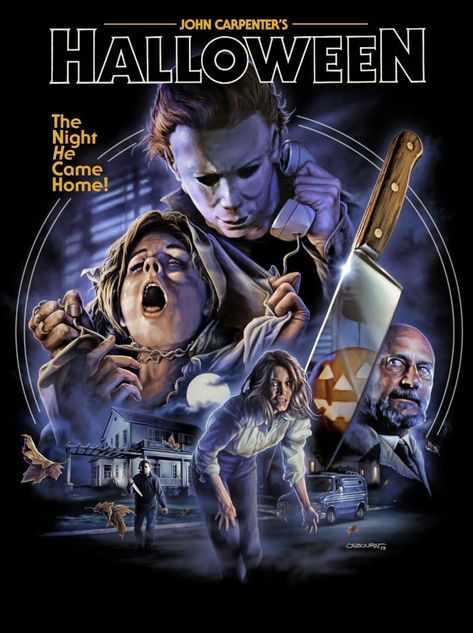 Halloween (1978) Halloween 1978 Poster, Halloween Franchise, John Carpenter Halloween, Donald Pleasence, Halloween 1978, Halloween Film, Horror Movie Icons, Slasher Movies, Horror Artwork