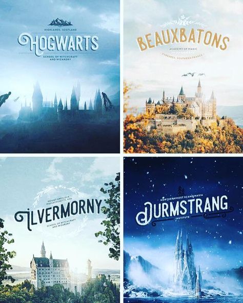 Harry Potter Wizarding Schools | Hogwarts of Scotland, Beauxbatons of France, Durmstrang of Scandinavia, and Ilvermorny of America Wizarding Schools, Scorpius And Rose, Wallpaper Harry Potter, Glume Harry Potter, Tapeta Harry Potter, Buku Harry Potter, Theme Harry Potter, Yer A Wizard Harry, Desenhos Harry Potter