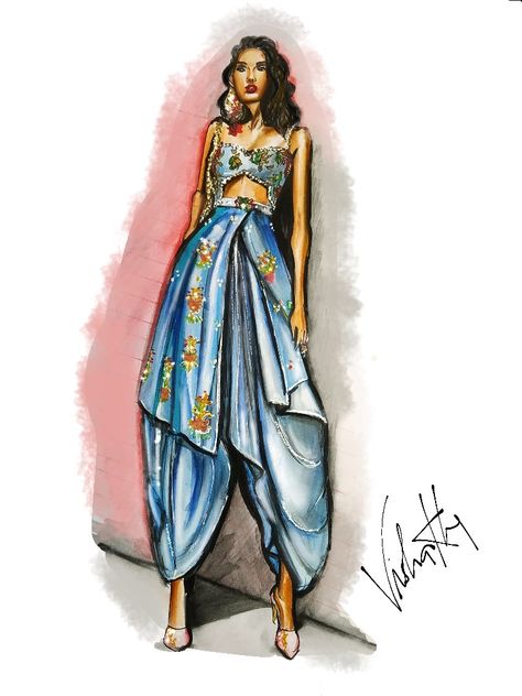 Croquis, Indowestern Fashion Illustration, Indowestern Outfits Illustration, Best Illustration Art, Indowestern Illustration, Indo Western Dress Illustration, Indo Western Illustration, Western Fashion Illustration, Desi Sketch