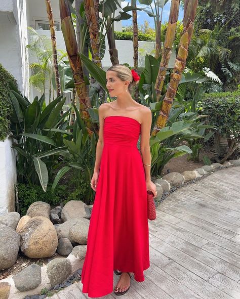 ”Bold & Beautiful: ❤️ Stand out in a red strapless dress!✨ #RedDress #StraplessDress #OOTD #FashionInspo #ChicStyle“ Strapless Dress, Red Strapless Dress, Guest Dress, June 15, Guest Dresses, Wedding Guest Dress, Wedding Guest, Chic Style, Red Dress