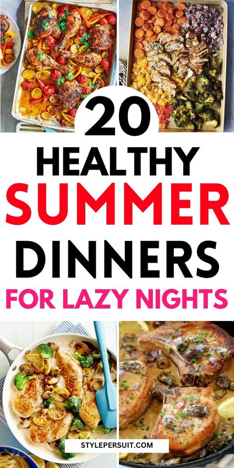 You'll want to add these quick and easy summer dinner recipes to your meal plan! The best summer dinner recipes for family - light, healthy, and quick to make. Easy summer dinner recipes for family grill, quick and easy summer dinner ideas, easy summer supper ideas, simple summer dinner ideas for two, summer food ideas dinner simple, summer food recipes dinner healthy, lazy dinner ideas quick chicken, easy lazy dinner ideas for summer, fast summer dinner ideas, cool summer time dinner ideas. Essen, Easy Summer Dinner Recipes, Healthy Summer Dinner, Light Summer Dinners, Easy Summer Dinner, Healthy Summer Dinner Recipes, Summer Dinner Recipes, Light Summer Meals, Lazy Dinners