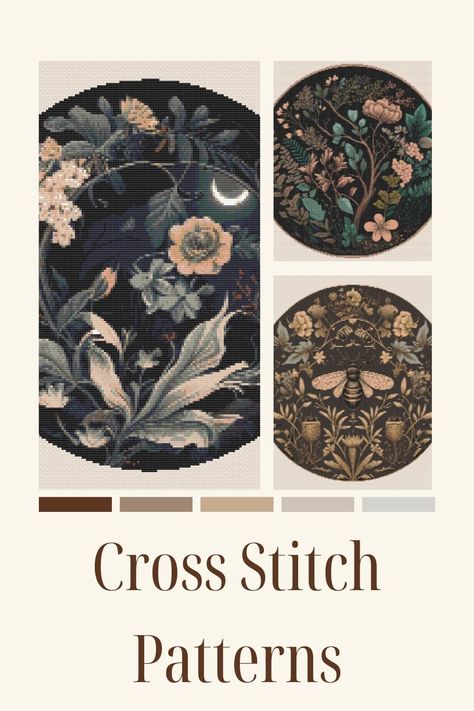 Goth Embroidery Patterns Free, Cross Stitch Gothic Pattern, Dark Embroidery Patterns, Goth Cross Stitch Pattern Free, Dark Academia Cross Stitch, Cross Stitch How To, Goth Embroidery Patterns, Gothic Cross Stitch Patterns Free, Gothic Cross Stitch Patterns