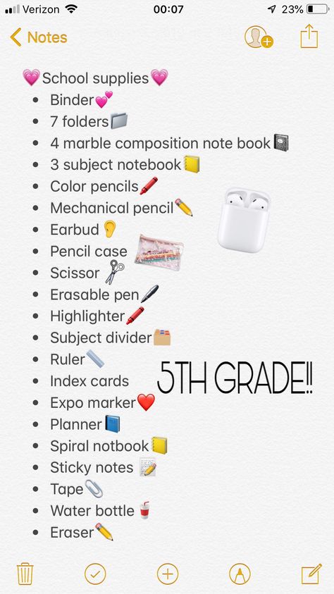 5th Grade Must Haves, School Supplies 8th Grade, Fifth Grade Tips, 5th Grade School Supplies List, 5 Grade Tips, School Supplies For 6th Grade, School Supplies 5th Grade, School Shopping List Clothes, Middle School Supplies 6th Grade List