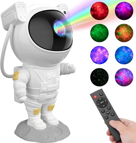Astronaut Star Projector Night Light - Space Projector Galaxy Starry Nebula Ceiling Projection Lamp with Timer, Remote and 360°Adjustable, Gift for Kids Adults for Bedroom, Gaming Room Decor Aesthetic Space Lamp Projector, Space Led Lights, Bedroom Ideas Space, Astronaut Lamp, Projector Galaxy, Astronaut Light, Space Projector, Space Lights, Bedroom Gaming Room