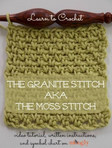Learn to #crochet the Granite Stitch, also known as the Moss Stitch! Video tutorial, written instructions, and crochet symbol chart on Mooglyblog.com Crochet Symbols, Stitch Crochet, Moss Stitch, Crochet Motifs, Crochet Stitches Tutorial, Crochet Instructions, Crochet Stitches Patterns, Crochet Stitch, Crochet Videos