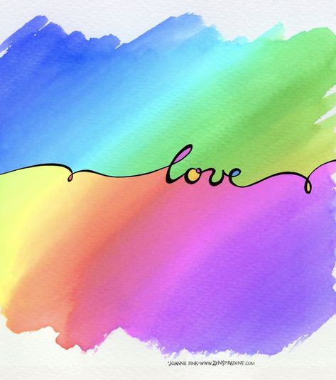 Group Journaling, Valentines Paintings, Hope Art, Love Doodles, Rainbow Painting, Rainbow Card, Paint Cards, Love Rainbow, Arte Disney