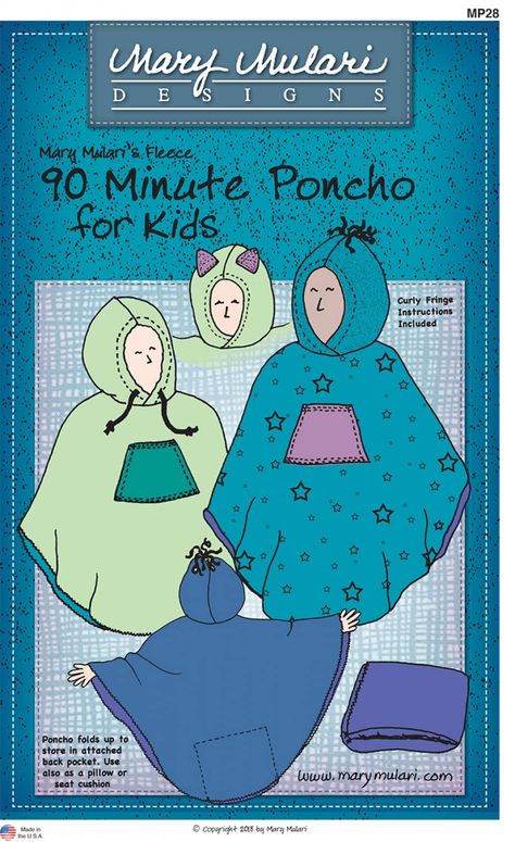 PRICES MAY VARY. Pattern includes Nylon/Woven Fabric Instructions Poncho folds up to store in attached back pocket Can also be used as a pillow or seat cushion Child's Small 23" neckline to hem & Child's Medium 29" neckline to hem Poncho For Kids, Warm Halloween Costumes, Kid Quilts Patterns, Fleece Poncho, Car Pillow, Stadium Seat, Kids Poncho, Apron Sewing Pattern, Kids Sewing