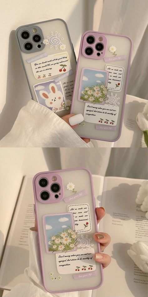 Character Layout, Spring Kawaii, Iphone Cases Aesthetic, Black Iphone 11, Korean Phone Cases, Clear Phone Case Design, Aesthetic Iphone Cases, Artsy Phone Cases, Diy Phone Case Design