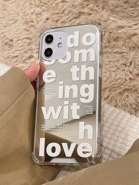 Letter Graphic Mirror Phone Case | SHEIN USA Dream Big Work Hard, Trendy Iphone Cases, Fashion Mirror, Cute Modest Outfits, Girly Phone Cases, Trendy Phone Cases, Pretty Iphone Cases, Hard To Love, Cute Cases