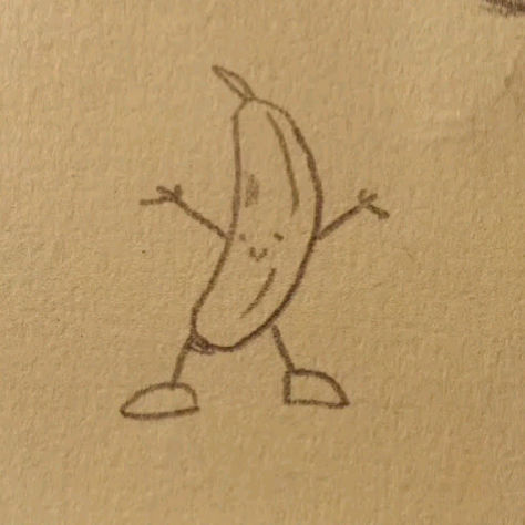 Banana Doodle, Drawing Dance, Simple Draw, Funny Banana, Drawing Ideas Creative, Cool Easy Drawings, Funny Sketches, Dibujo Simple, Cute Easy Doodles