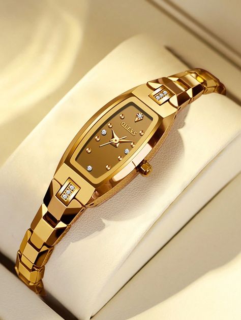 Casual Collar    Wrist Watches Embellished   Watches Trendy Watches Women, Golden Watches, Elegant Watches Women, Vintage Gold Watch, Golden Watch, Trendy Watches, Watches Women, Womens Watches Luxury, Designer Watches