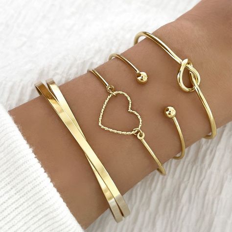 ✨ Elevate your style game with our stunning Vintage Gold Crystal Heart Letter Love Bangle Bracelet Set! ✨ From classic cubic zirconia to boho-chic adjustable cuffs, this versatile and affordable set has something for every occasion. Whether you're at work, school, a wedding, or the beach, these bracelets are a must-have. Get yours now for just $20.01 and treat yourself or a loved one to the gift of timeless elegance. 🎁 #bangle #bangles #bracelet #bracelets #cj #cj10 #fashion #jewelry #lucke...