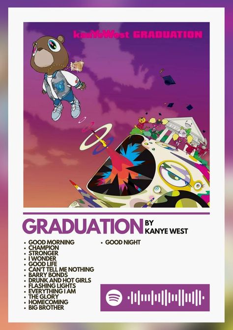 Music, Clothes, Kanye West, Kanye West Poster, Graduation Poster, Music Poster, Album Cover, Poster Print, Rap