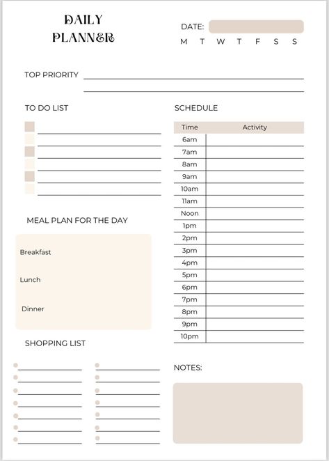 Digital Daily Planner- Editable everythingplanner #minimalistramadanplanner📗. Canva List Template, Ipad Daily Planner Template Free, Weekly Todo List Free Printables, Routine Template Aesthetic, Daily Goals List, To Do List Template Aesthetic, School Schedule Templates, Daily Routine Template, Daily Routine Schedule Template