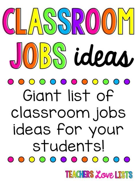 Organisation, Classroom Names Ideas, School Age Classroom Setup Daycare, Classroom Jobs Ideas, Art Classroom Jobs, Classroom Jobs Board, Preschool Jobs, Jobs List, Classroom Job Chart