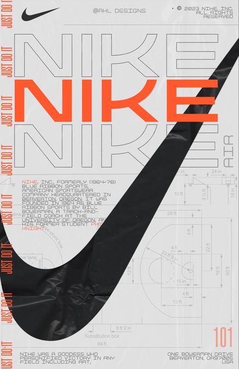 Nike Brand Aesthetic, Nike Magazine Cover, Nike Graphics Design, Nike Branding Design, Nike Graphic Design Poster, Nike Ads Posters, Nike Mood Board, Nike Design Poster, Retro Nike Poster