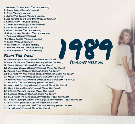 NEW 1989 TAYLOR VERSION LABUM WITH VAULT SONGS TAYLOR SWIFT NEW ALBUM COVER NEW 1989 SONGS Taylor Swift Songs List, Taylor Swift New Song, 1989 Taylors Version, Blank Space Taylor, 1989 Taylor Swift, Songs List, Taylor Swift New, I Wish You Would, Taylors Version