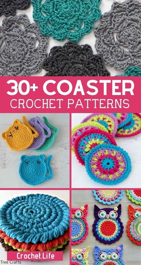 Amigurumi Patterns, Coaster Crochet Patterns, Crochet Coaster Patterns, Crocheted Coasters, Coaster Patterns, Crochet Chain Stitch, Crochet Project Free, Coaster Crochet, Crochet Coasters Free Pattern