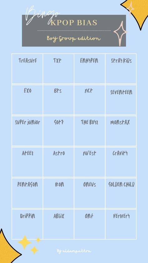 Kpop Pinterest Challenge, Kpop Challenge Template, Kpop Templates Instagram, Kpop Bias Template, Kpop This Or That, Txt Bingo, Kpop List Groups, Kpop Boy Groups List, Kpop Questions