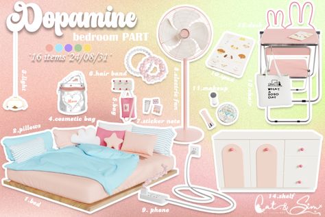 [LANA] Dopamine Set(bedroom PART) Tumblr, Sims Room, Sims Finds, Sims4 Mods, Sims 4 Bedroom, Cc Furniture, Tumblr Sims 4, Sims 4 Game Mods, Set Bedroom