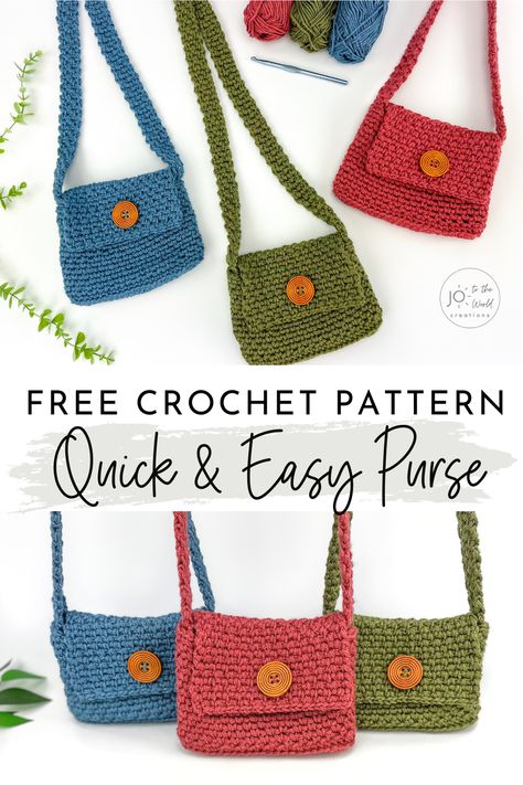 Amigurumi Patterns, Patchwork, Small Purse Pattern, Crochet Small Bag, Crocheted Purses, Purse Patterns Free, Crossbody Bag Pattern, Kids Purse, Crochet Purse Pattern Free