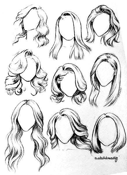 Hairstyle Sketches Illustration, Face And Hairstyle Illustration, Croqui Hairstyles, Croquis Hairstyles, Tips For Drawing Hair, Fashion Illustration Hairstyles, Draw Hairstyles, ศิลปะ Sugar Skull, Drawn Hair