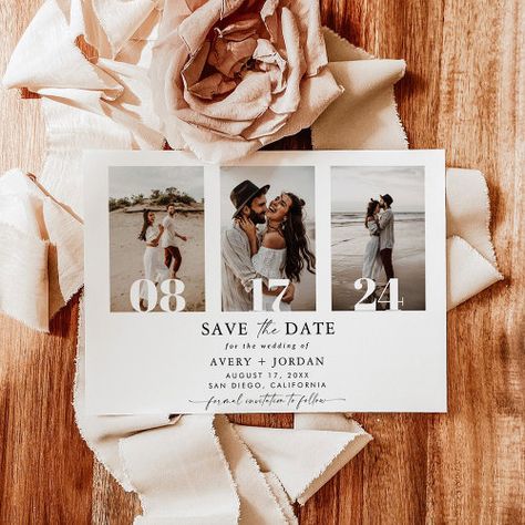 Boho Save The Date Photo Minimalist Save The Date Invitation #zazzle #weddinginvitations #birthdayinvitations #babyshowerinvitations #zazzleinvitations #monogram #businesscards #graduation #homedecor Picture Save The Date Ideas, Save The Date With Photo Ideas, Diy Save The Date Photos, Ideas For Save The Date, Wedding Invitations Ideas With Pictures, Save A Date Wedding Ideas, Save The Date Canvas Ideas, Save The Date Announcement Ideas, Save The Date Neutral