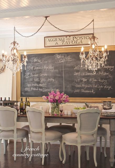 FRENCH COUNTRY COTTAGE: Dining Room Chandeliers~ Get the look French Country Dining Room, Cottage Dining Rooms, Dining Room French, Vibeke Design, French Country Dining, Country Dining Rooms, Beautiful Dining Rooms, French Cottage, Pool Design