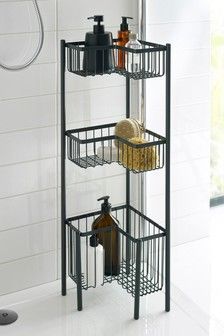 Tiny Shower Room Ideas, Small Shower Room Ideas, Shower Storage Solutions, Tiny Bathroom Storage, Bathroom Redecorating, Small Shower Room, Small Apartment Bathroom, Bathroom Storage Units, Small Toilet Room