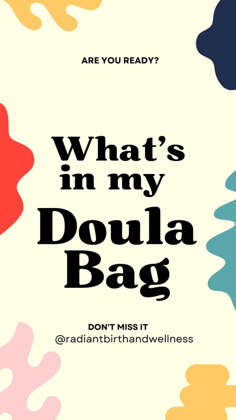 Doula Bag Essentials Doula Bag Supplies, Doula Comfort Measures, Doula Must Haves, Doula Bag Checklist, Birth Doula Bag, Doula Gifts For Clients, Doula Tips And Tricks, Birth Doula Outfit, Postpartum Doula Bag