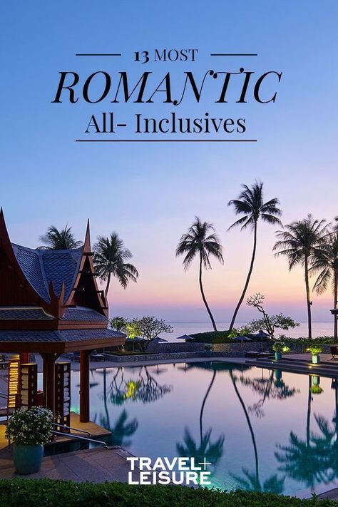 13 of the World's Most Romantic All-Inclusive Resorts.  #CoupleTrip #RomanticVacation #HoneymoonIdeas #AllInclusives Romantic Vacations Couples, All Inclusive Honeymoon, Couples Resorts, Romantic Resorts, All Inclusive Trips, Vacations In The Us, Best All Inclusive Resorts, Honeymoon Resorts, Romantic Travel Destinations