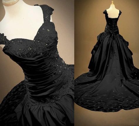 Black Satin Gothic Wedding Dress Gothic, Fairy Bridal Dress, Forest Wedding Dress, Witchy Bridal Dress, Gothic Wedding, Reception Dress, Fairy Wedding Dress, Alternative Wedding Dress, Retro Wedding Dress, Black Gown, Black Ball Gown, Bridal Gowns & Separates, Gothic Gown, Plus Size Bride, Plus size Wedding Dress, Witchy Wedding Dress, Goth Wedding Dress, Forest Wedding Dress Train Length 50cm (can be customised) Black Gothic Wedding Dresses, Black Ball Gown Wedding Dress, Black Gothic Wedding, Gothic Wedding Dresses, Halloween Wedding Dresses, Black Wedding Dress Gothic, Black Wedding Gowns, Bridal Party Gowns, Black Ball Gown