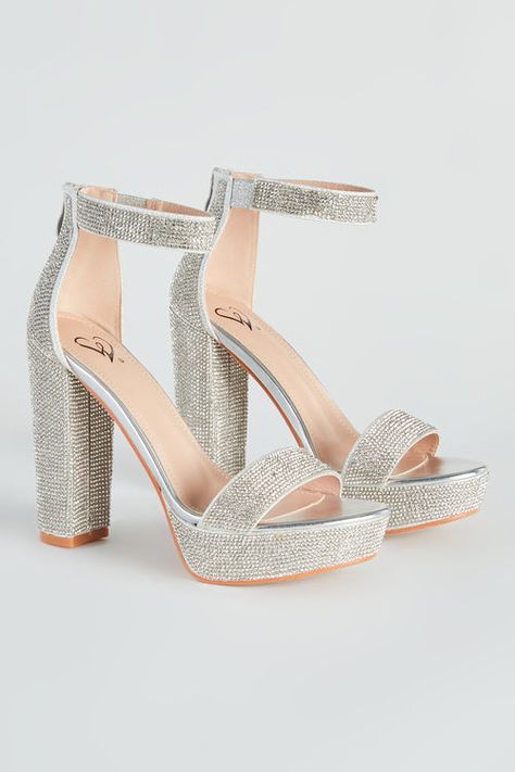 Women's Everyday, Semi-Formal & Formal Occasion Attire | Windsor Fancy Winter Shoes, Silver Sparkly Heels Short, Hoco Heels Silver, Hoco High Heels, White Sparkle Heels, White Sparkly Heels, Prom Shoes Comfortable, Winter Formal Shoes, Banquet Outfits