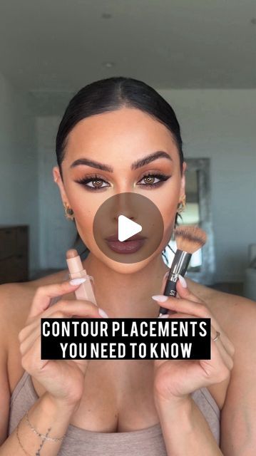 Christen Dominique on Instagram: "These three contour placements will change your face!🤯

Contour @fentybeauty Mocha03
Brush @itcosmetics No.7

#contour #contourplacement #contourtutorial #makeup #makeuptutorial #makeuphacks" Contouring Your Face, How Contour Your Face, Contour The Nose, How Contour Your Nose, Simple Contouring For Beginners, Contour Placement Round Face, Contour Round Nose, How To Contour Your Face Step By Step, Slim Face Makeup