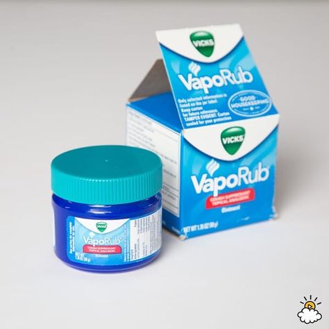 Why VapoRub? Many uses, going to try for stretch marks and mosquitoes! We will see. I hope for the best. Earache Remedies, Chest Congestion Remedies, Vapo Rub, Vicks Vapor Rub, Vicks Vapor, Ear Ache, Uses For Vicks, Congestion Relief, Cough Suppressant